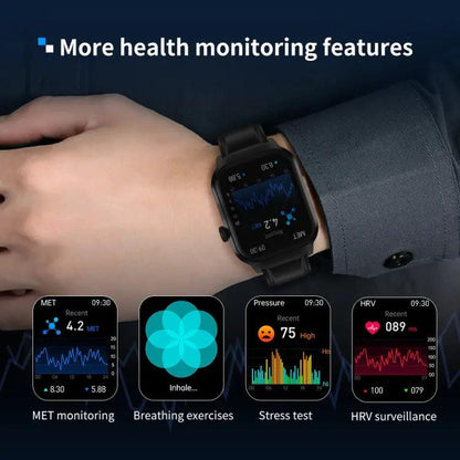 Montre intelligente avec bracelet en acier milanais de 2,01 pouces, appel Bluetooth, prise en charge de la surveillance de la fréquence cardiaque/glycémie non invasive (or)