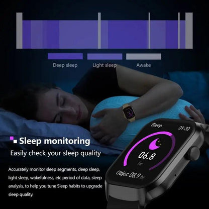 Montre intelligente avec bracelet en acier milanais de 2,01 pouces, appel Bluetooth, prise en charge de la surveillance de la fréquence cardiaque/glycémie non invasive (or)