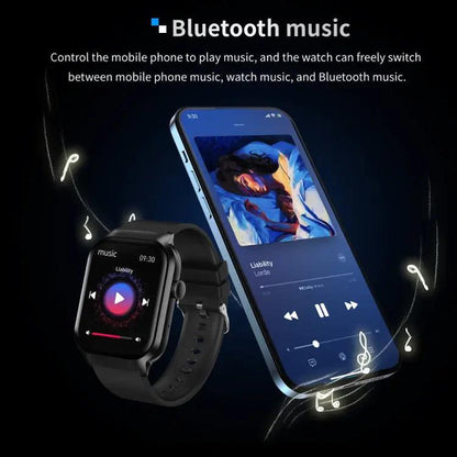 Montre intelligente avec bracelet en acier milanais de 2,01 pouces, appel Bluetooth, prise en charge de la surveillance de la fréquence cardiaque/glycémie non invasive (or)
