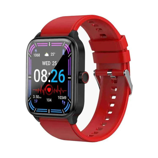 ET540 1,91 pouces IP67 étanche montre intelligente bande de silicone, prise en charge ECG/mesure non invasive de la glycémie (rouge)