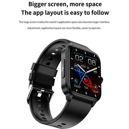 ET540 1,91 pouces IP67 étanche montre intelligente bande de silicone, prise en charge ECG/mesure non invasive de la glycémie (rouge)
