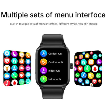 ET540 1,91 pouces IP67 étanche montre intelligente bande de silicone, prise en charge ECG/mesure non invasive de la glycémie (rouge)